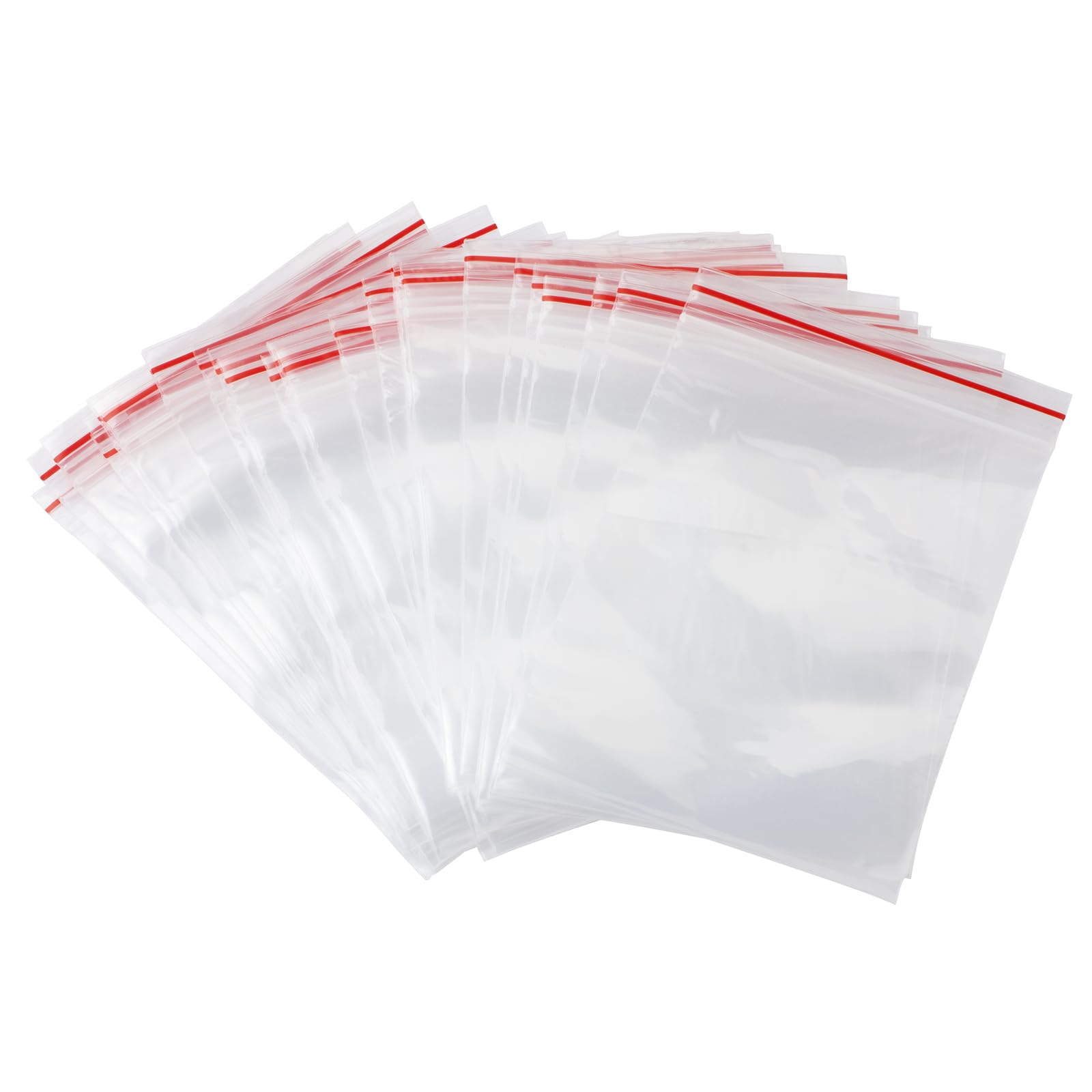 Carehabi 100 sztuk przezroczystych torebek plastikowych, z zamkiem błyskawicznym, torebki na ciastka, opakowania na biżuterię, małe torebki na zamek błyskawiczny (6 x 8 cm)