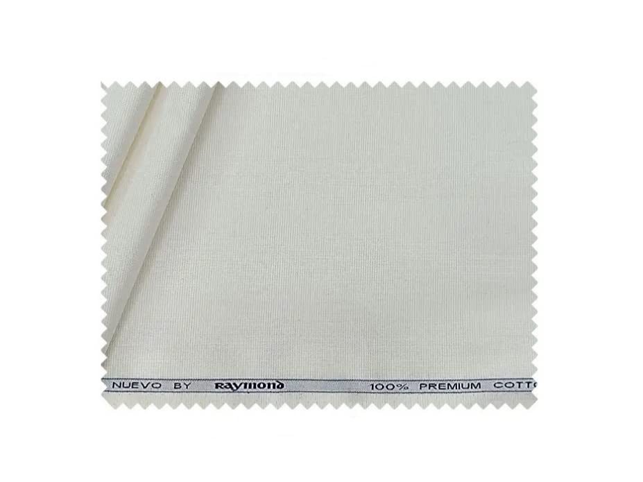 Men's Off White 100% Egyptian Giza Cotton Shirting Fabric (Cut-1.70 MTR)-image-32