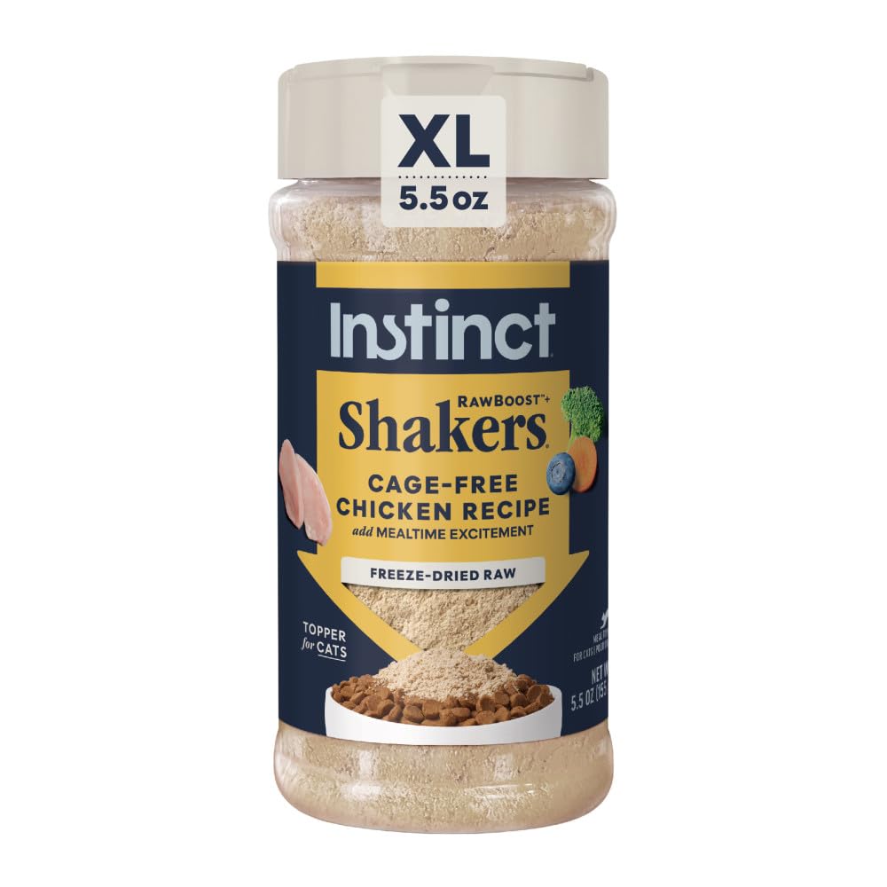 Instinct Raw Boost Shakers, Freeze-Dried Powder, Cat Food Topper - Chicken, 5.5 oz. Bottle