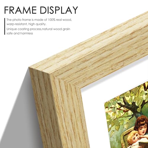 Image of DUENPY 8x20 Collage Picture Frame, Made of Natural Solid Wooden Picture Frames, Displays Four 4x6 Picture Collage, or 8x20 (Without Mat) Wall Decor, Wall Hanging, Solid Color.