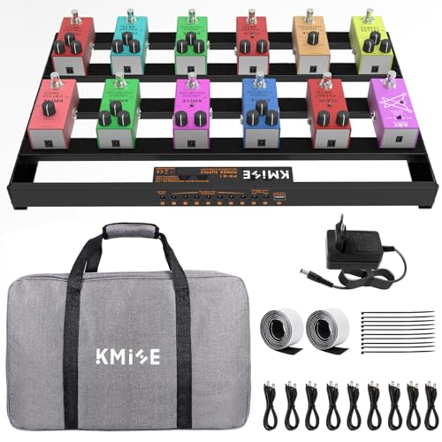 Kmise 49 x 31,5x 3,5cm Guitar Pedal Board Mittlere Größe, mit eingebautem Netzteil...