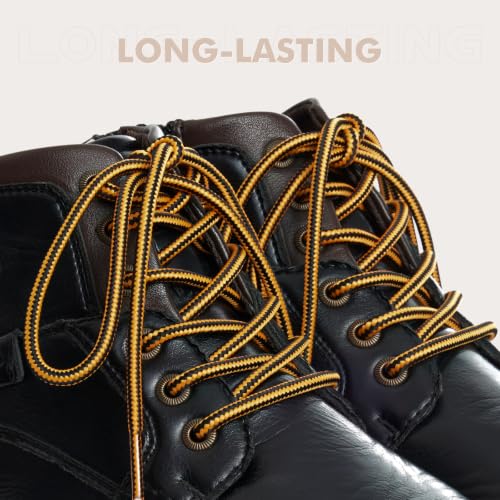 Image of Stepace 2 Pairs Round Heavy Duty Boot Laces for Hiking and Work Boots