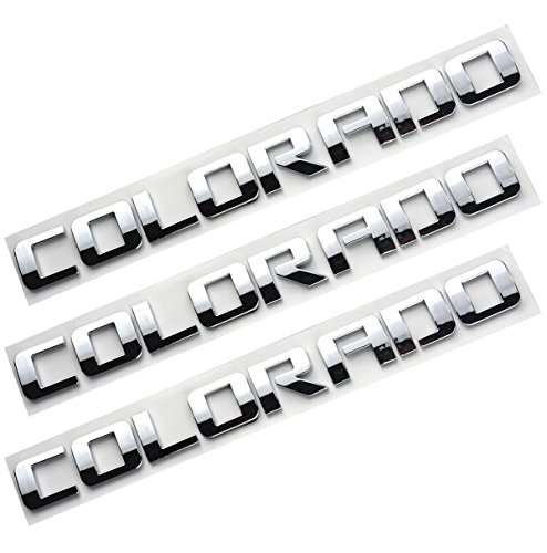 Image of Aimoll 3pcs Colorado Letters Emblems,3D Decal Badges Glossy for Gm Silverado (Chrome)