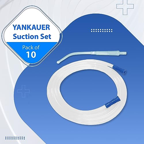 Image of Otica Yankauer Suction Set | 2.5M Long Suction Tube with Yankauer Handle | Sterile - EO (10, Yankauer Handle Crown Tip.)