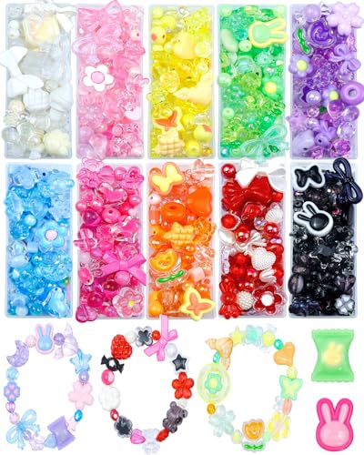 FIVEIZERO 800PCS Assorted Acrylic Beads for Jewelry & Bracelet Making