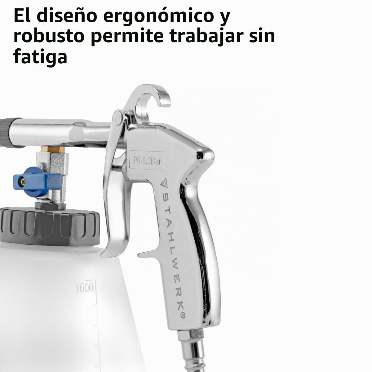 STAHLWERK Pistola de limpieza de aire comprimido RP-90 ST con kit de accesorios, limpiador de aire comprimido con efecto tornado, limpiador de interiores, pistola de lavado, pistola de soplado de
