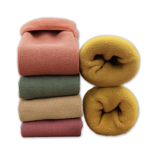 tendsy Women's Thermal Winter Socks - Super Thick, Warm & Cozy Woolen Socks for Extreme Cold Weather - Hiking & Crew Style - 4 Pairs - Free Size-picture-53