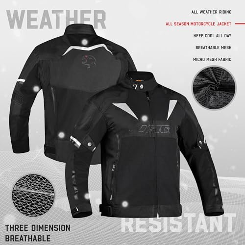 Image of J.A.G. JAG Mesh Motorcycle Jacket-Biker Jacket-CE Armored Motorbike Jacket Men-High Visibility Breathable Riding Jacket