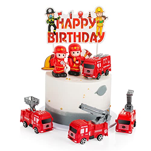 31 pezzi pompiere decorazione per torte, camion