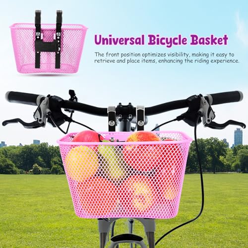 Panier de vélo rose avec fixation rapide Veemoon en fer rigide - 3