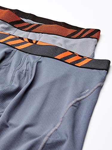 Adidas Men's Sport Performance Mesh 2-Pack Midway, Grey/Solar Orange Onix/Solar Orange, Small #TOP19