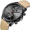 GOLDEN HOUR Mens Watch Fashion Sleek Minimalist Quartz Analog Mesh Stainless Steel Waterproof Chronograph Watches for Men with Auto Date