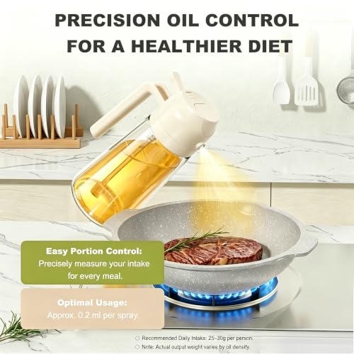 Pure Future 2-in-1 Olive Oil Sprayer for Cooking, Dispenser Bottle (White) - image 5