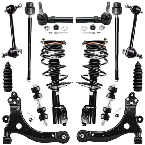 Detroit Axle - Front End 14pc Suspension Kit for Chevy Impala Monte Carlo Buick LaCrosse Regal Century Allure, Struts Control Arms with Ball Joint Tie Rods Boots Front Rear Sway Bars Replacement