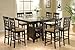 Coaster Home Furnishings - Gabriel - 9-Piece Counter Height Dining Set - Square Wood Table with Storage & 8 Upholstered Chairs - Dining Room & Kitchen - Cappuccino - 100438-S9