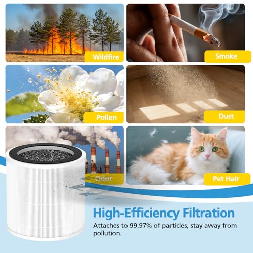 Image of 2-Pack PX500 Air Purifiers Replacement Filter Compatible with Purivortex PX500 Air Purifier, 3-in-1 HEPA Replacement Filter for Home Large Room, White