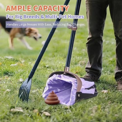 Image of 125 Pack Large Dog Poop Bags for A&H Swivel Bin Pooper Scooper Purple