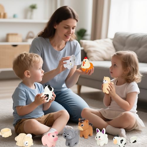 Image of Toddler Toys,Montessori Preschool Learning Activities Animal Toy for Boys Girls,10 pcs Little People Animals Matching Games Fine Motor for Kids Ages 2-3