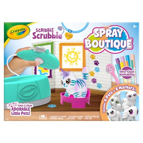 Crayola Scribble Scrubbie Pets Spray Boutique, Airbrush Art Set for Kids, DIY Crafts for Toddlers, Kids Toys, Gifts for Girls & Boys, Ages 3+ - image 2
