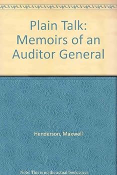 Hardcover Plain Talk Memoir of Auditor General Book
