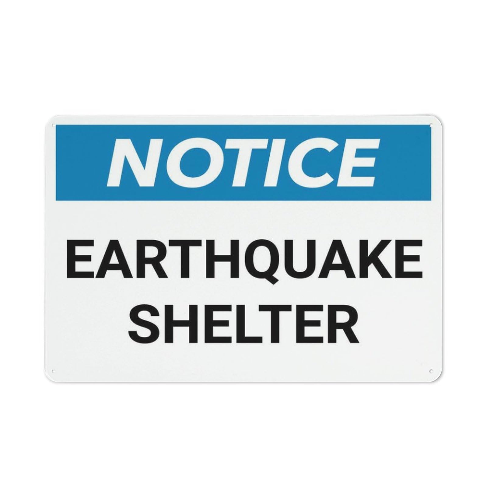 Xewazd A28 8"X12" Retro Metal Tin Sign - Notice Earthquake Shelter | Funny Wall Decor For Shop Yard Man Cave Garage Outdoor