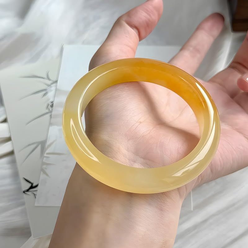 Yellow Natural HuangLongYu Bangle Bracelet for Women Healing Protection Good Luck Natural Gemstone Fengshui Jewelry for Wife Mother's Day Gift for Mom - Image 2