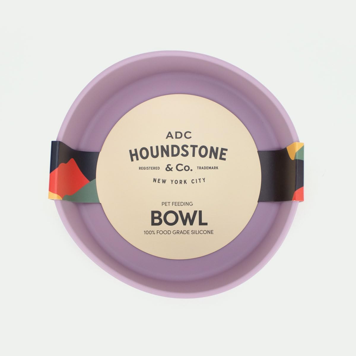 ADC Houndstone & Co. Dog Bowl, Silicone Dog Food Bowl, 4.5 Cups, Modern Design, Non-Slip, Dishwasher Safe, for Dogs/Cats (Mauve)