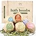 Earth Vibes Organic & Natural Bath Bombs Kit Set - Large Handmade Essential Oil Lush Fizzies Bubble Spa To Moisturize Dry Skin - Best Gift Ideas for Women, Girlfriend & Kids - 6 x 4.2 oz