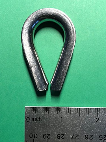 2 Pieces Stainless Steel 316 1/4" (6mm) Wire Rope Thimbles Heavy Duty Marine Grade for Rope Size 1/4" - Image 2