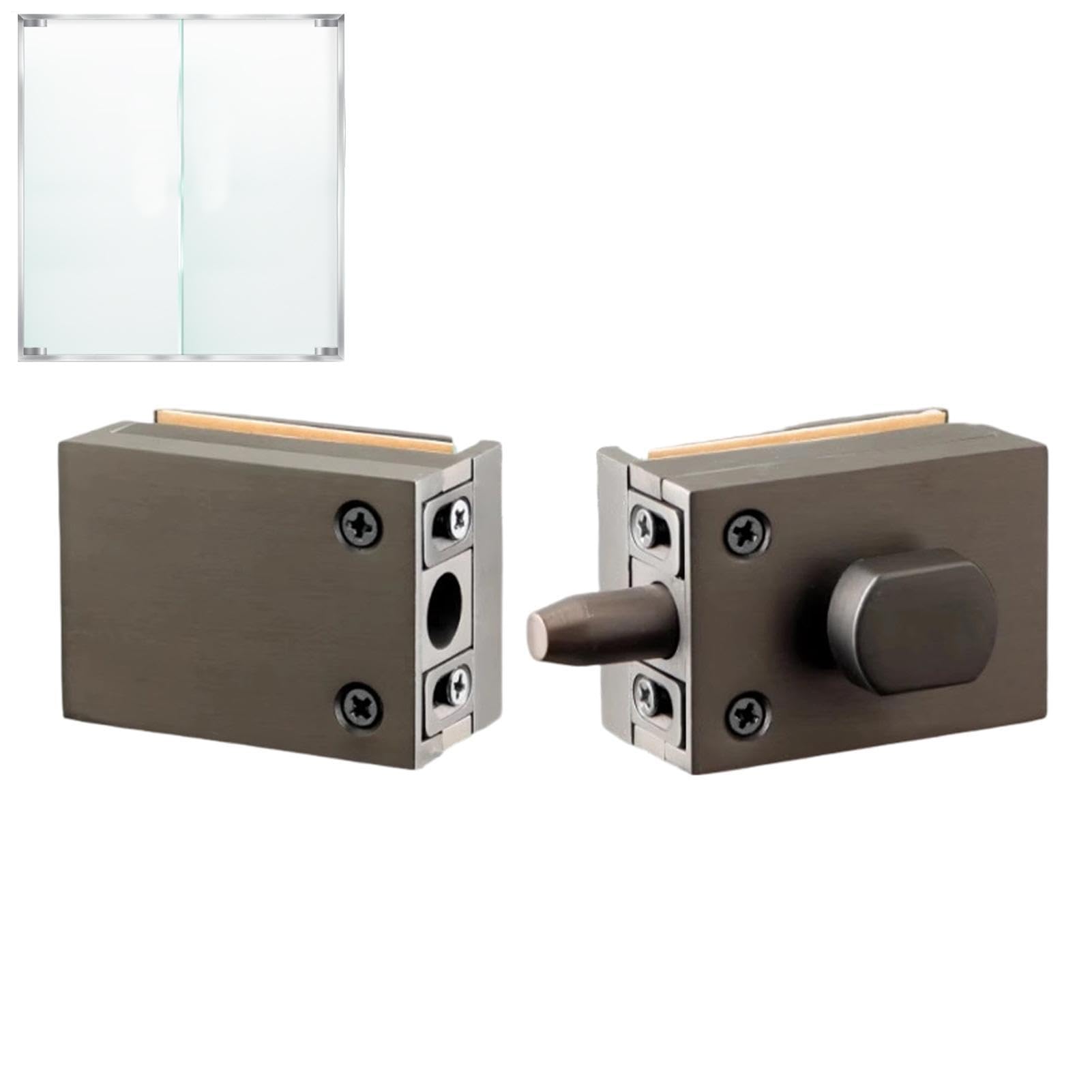 Serrure pour porte de douche adhésive en verre de salle de bain