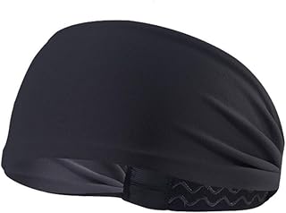 Skudgear Best Lightweight Headband Workout Sweatbands for Men & Women (Black, One Size, 1pc) | Gym Equipment | Running, Yo...