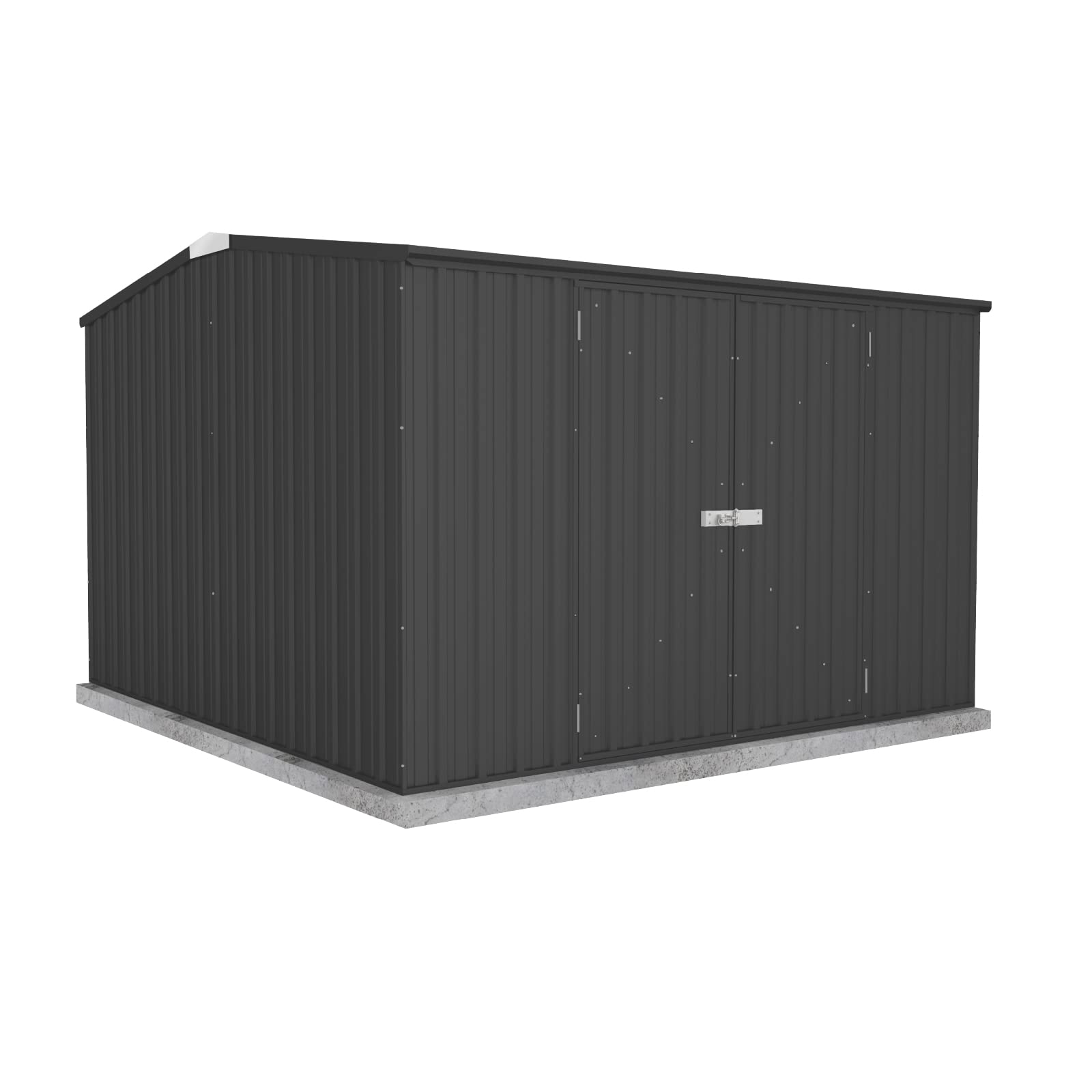 Premier Storage Sheds, 10'x10' Metal Garage, DIY Backyard Shed, Utility Tool Storage, Weather & Wind Resistant Aluminum Panels & Steel Frame, Maintenance-Free, 12 Year Warranty, Monument Gray