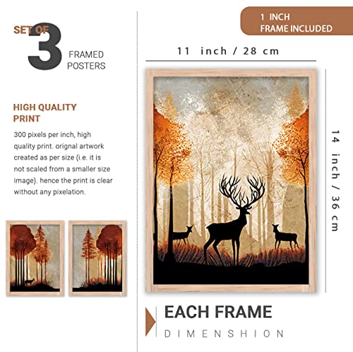 Image of kotart Paintings Modern Art Wall Decor Framed Wall Painting for Living Room, Bedroom - Framed Wall Decor Paintings with Frame - Painting for Wall Decoration Set of 3-D (Art 7, 10x13 inch)