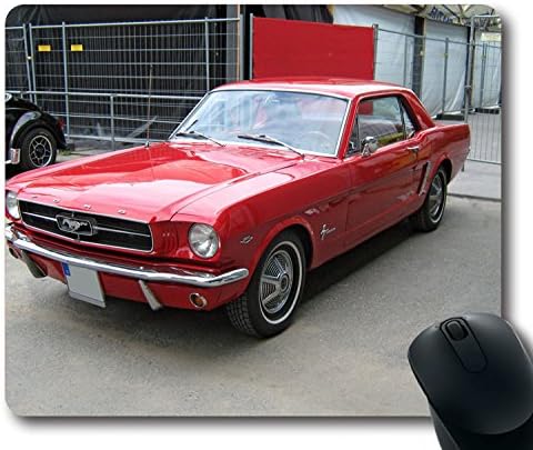 Custom Hot Mouse Pad with 1965 Ford Mustang Hardtop Front Non-Slip Neoprene Rubber Standard Size 9 Inch(220mm) X 7 Inch(180mm) X 1/8 Inch(3mm) Desktop Mousepad Laptop Mousepads Comfortable Computer Mouse Mat