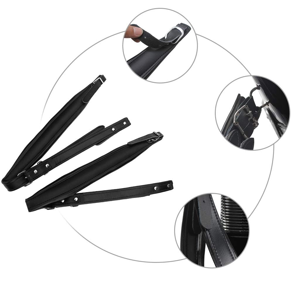 Bnineteenteam Correas de Acordeón, Ajustables y Flexibles, Correas Cuero Sintético PU, Resistente al Desgaste para Músicos Profesionales y Estudiantes, Varios Modelos, Negro Café Rojo