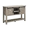 OKD Farmhouse Console Entryway Table with Sliding Barn Doors, Rustic Entry Sofa Tables Buffet Sideboard for Hallway, Foyer, Couch, Entrance, Living Room, Dining, Kitchen, 46 Inch, Light Rustic Oak