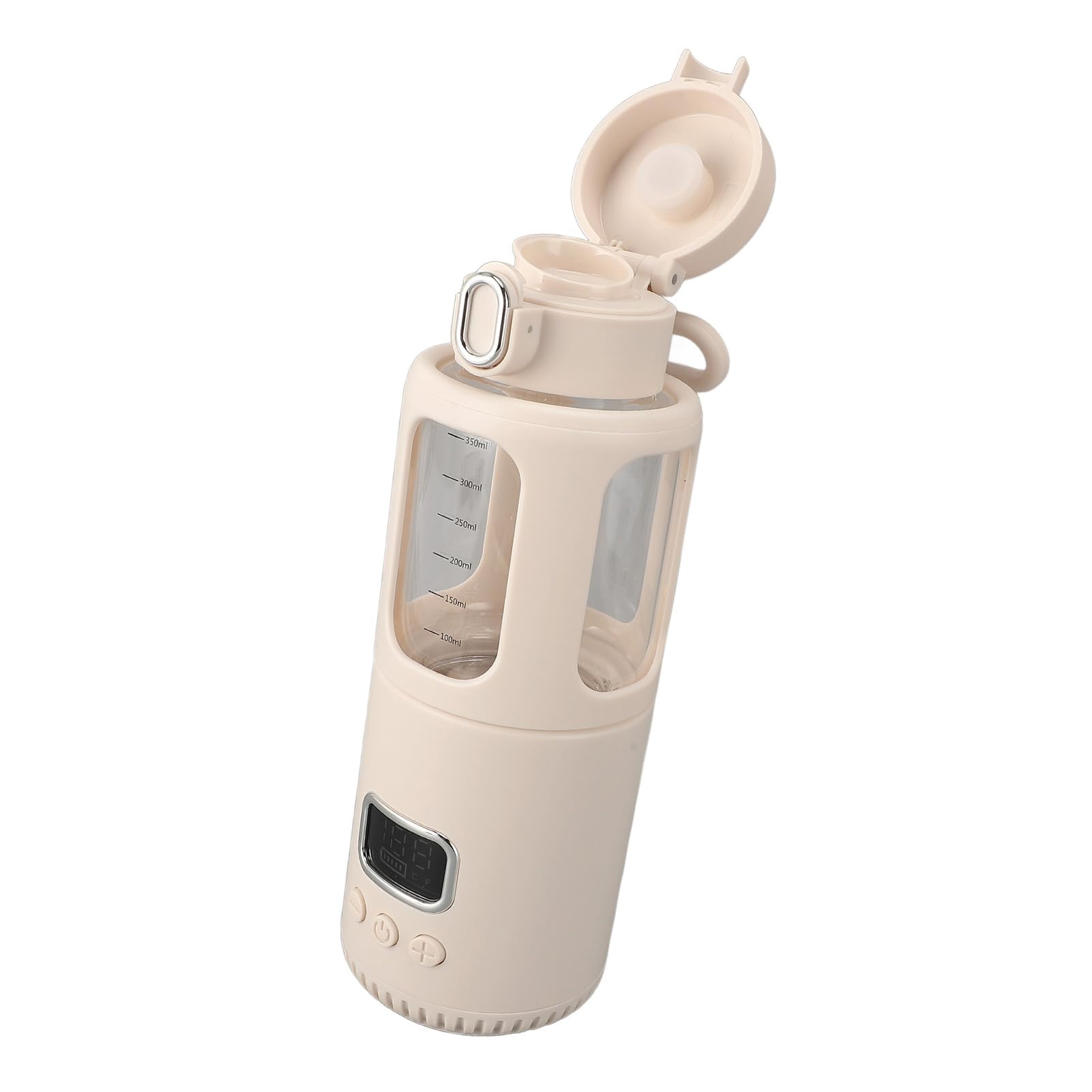 Qqmora Scaldalatte Portatile Senza Fili USB Scaldabiberon a Riscaldamento Rapido in Acciaio Inossidabile da 350 Ml per Ufficio di Viaggio con Batteria a Lunga Durata