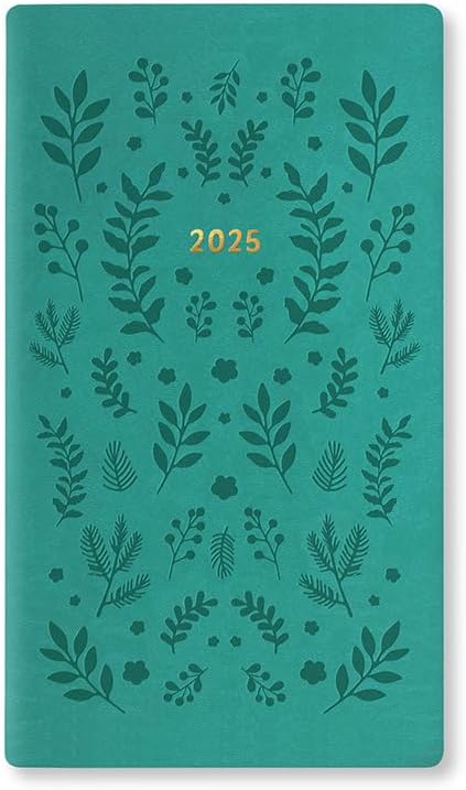 Woodland Medium Pocket week to view 2025 diary - green