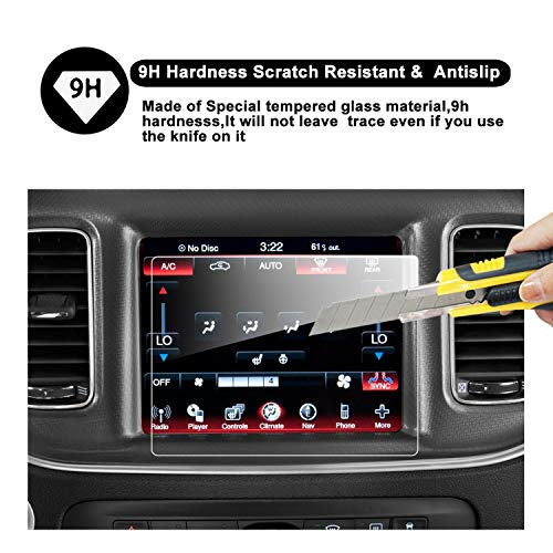 2014-2018 2019 2020 Dodge Durango Uconnect Touch Screen Car Display Navigation Screen, Ruiya Hd Tempered Glass Car In-Dash Screen Protective Film (8.4 Inches) #TOP1