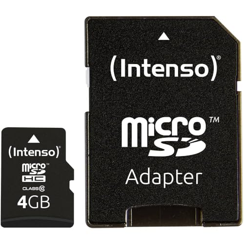 Intenso Scheda di memoria microSDHC da 4 GB, Classe 10 (con Adattatore SD)