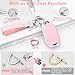 PIFOOG for Hyundai Elantra Key Fob Cover 2023 2022 2021 Palisade 5 Buttons Car Keys Case Shell Protector Full Covers Pink Bling Keychain Accessories Girly Women Cute TPU