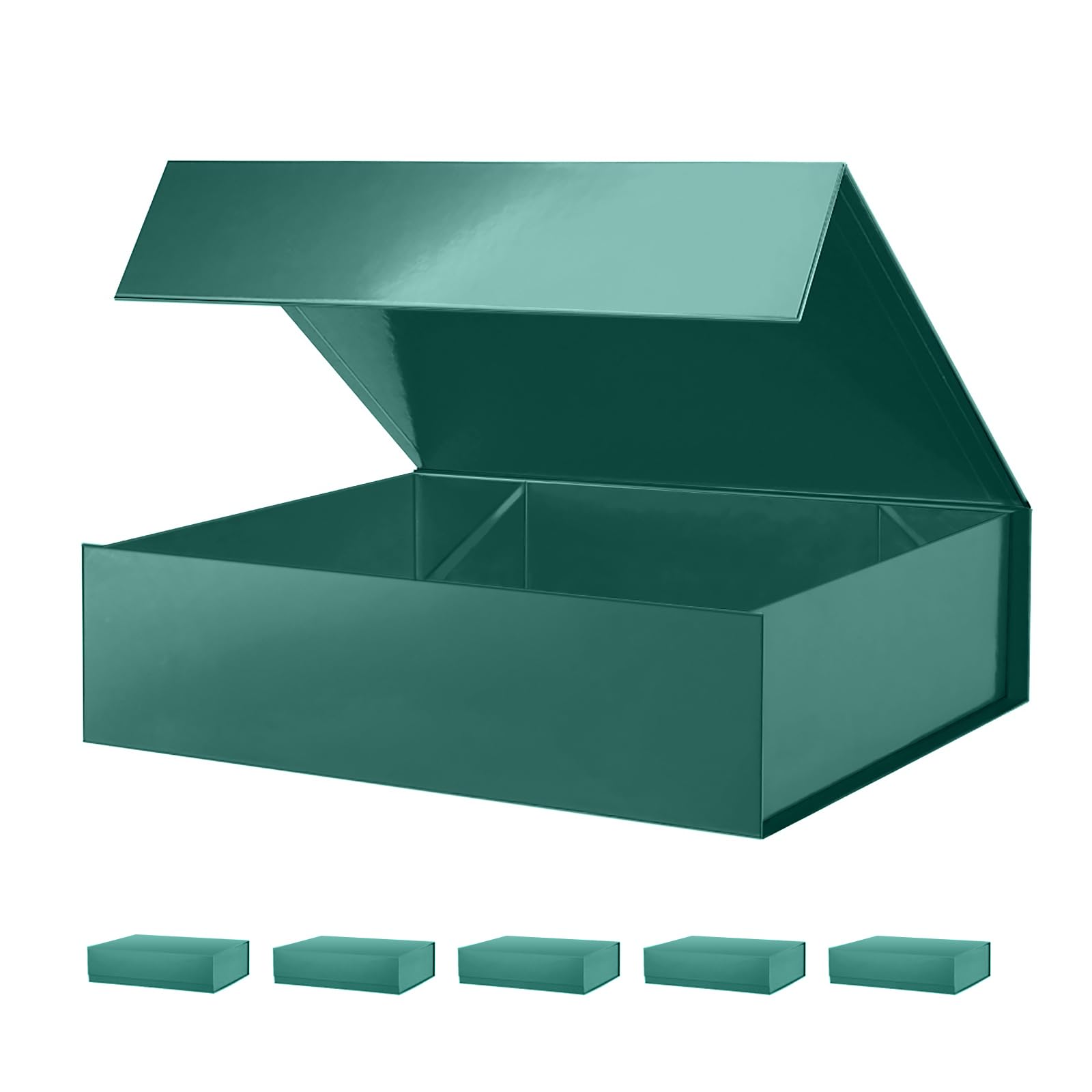 PACKHOME Valentines Day 6 Extra Large Gift Boxes 17.5x11.3x4.3 Inches, Sturdy Shirt Boxes With Magnetic Lids For Clothes And Large Gifts ( Glossy White - View #3