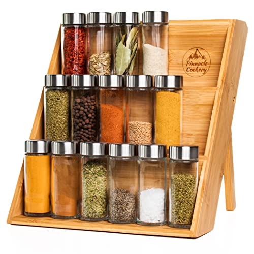 Pinnacle Cookery Bamboo Spice Rack Organizer for Countertop - Eco