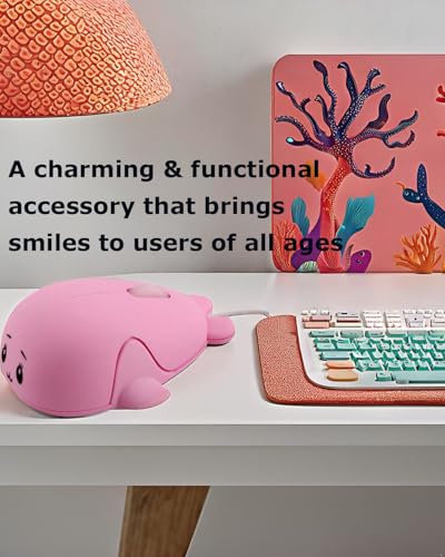 かわいい動物 赤ちゃん イルカ型 USB 有線マウス 1600 DPI 光学式マウス ミニ 小型 子供 子ども マウス ギフト 男の子 女の子 男性 女性 子供 お母さん お父さん ボーイフレンド 娘 PC ノートパソコン コンピュータ用 (ピンク)