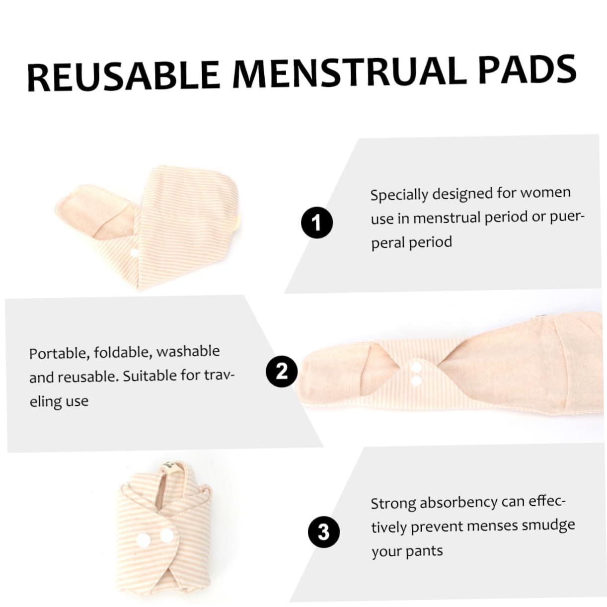 minkissy 6 Piezas toalla sanitaria de tela protegeslips compresas menstruales madre Toalla sanitaria lavable toalla higiénica portátil almohadillas de mamá servilleta sanitaria Toalla tía