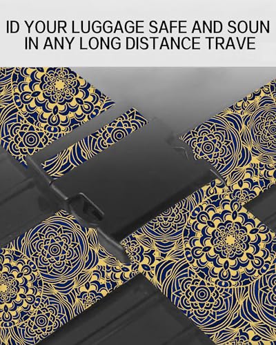 Image of Luggage Straps for Suitcases, Adjustable Travel Belt, Durable Wide Luggage Strap, Cute Suitcase Strap Identifiers with Buckle, Bag Straps for Luggage, Luxury Mandala Pattern