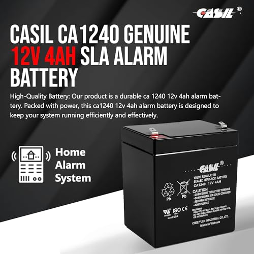 Image of Casil CA-1240 12V 4AH Solex BD124 Alarm Back Up DSC Security Panel Replace (4, CA1240-4PC)