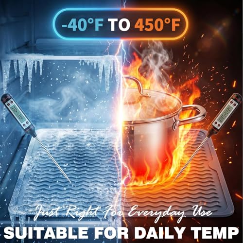 Image of 2 Pack Caketime Silicone Dish Drying Mat for Kitchen Counter Heat Resistant Pads Hot Dishes Waterproof with Under Sink Soap Holder Coffee Bar Accessories Women Gifts Extra Large 18 inchx16 inch Light Gray