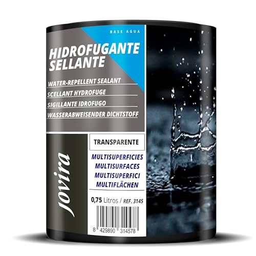 JOVIRA PINTURAS Sellador Impermeabilizante Transparente 750 ML. Película impermeable, asilante, exterior e interior. Piedra natural, cemento, tejados, paredes, morteros, ladrillo, etc. (750 ml) A-60B