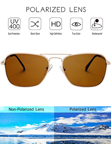 The Fresh Classic Retro Metal Frame Polarized Sunglasses Rectangular Sun Glasses3